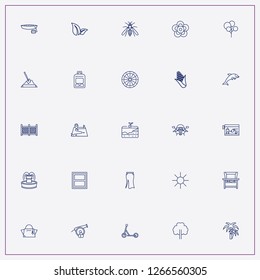 icon set about summer with keywords interment, fence and sun