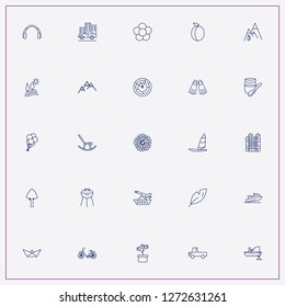 icon set about summer with keywords pickup, mountain and mountains