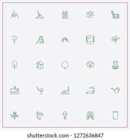 icon set about summer with keywords ribs, watering can and diving mask