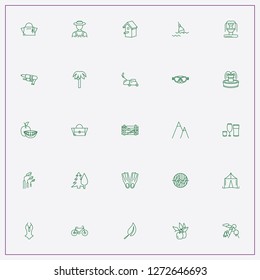 icon set about summer with keywords smile, birdhouse and float