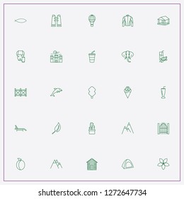 icon set about summer with keywords fence, juice cup and chaise