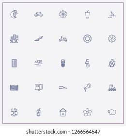 icon set about summer with   thermometer, landscape and car