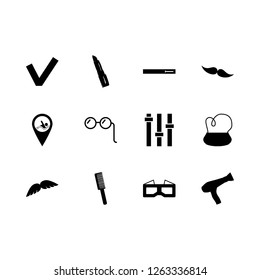  icon set about swimming pool pin, volume, hairbrush and ok vector set