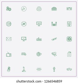 icon set about technology with keywords mechanism, camera film and cassette player