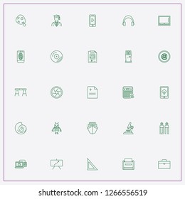 icon set about technology with keywords mobile fingerprint, microscope and compact disk