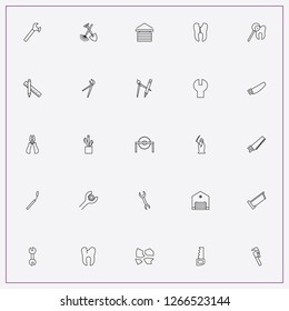 icon set about tools with keywords saw, pliers and wrench