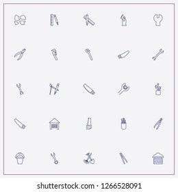 icon set about tools with keywords garage, saw and pencil with ruler