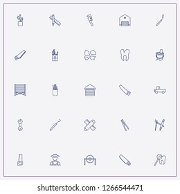 icon set about tools with keywords wrench, saw and gardener