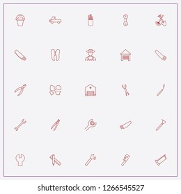 icon set about tools with keywords garage, wrench and pencil with ruler