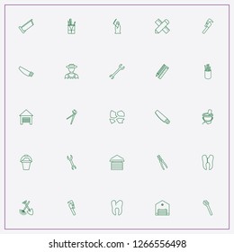 icon set about tools with keywords baby bucket with shovel, saw and bucket with sand toy