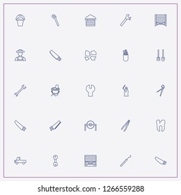 icon set about tools with keywords baby bucket with shovel, gardener and dentist tools