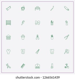 icon set about tools with keywords table saw, pencil and scale and pencil with ruler