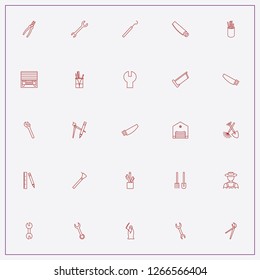 icon set about tools with keywords man with scythe, wrench and nippers of dentist