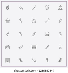 icon set about tools with keywords nippers of dentist, garage and table saw
