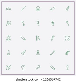 icon set about tools with keywords garage, dentist tools and pencil with ruler