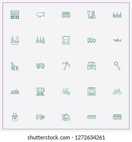 icon set about transport with keywords car pedals, electrical car and double decker bus