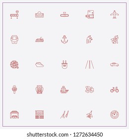 icon set about transport with keywords concrete mixer car, road and bicycle