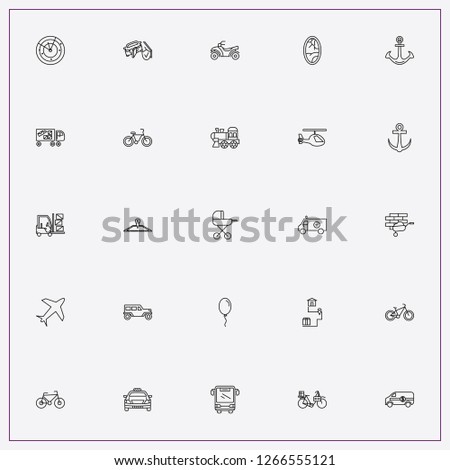 icon set about transport with keywords anchor, car accident insurance and train toy