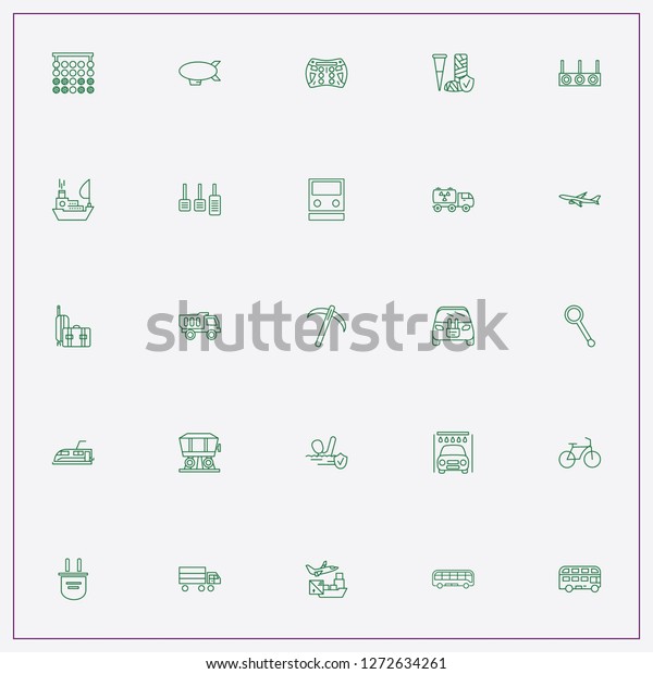 icon set about transport with keywords\
car pedals, electrical car and double decker\
bus