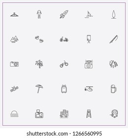 icon set about travel with keywords photo camera, animal trace and satellite