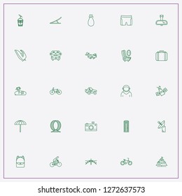 icon set about travel with keywords backpack, airplane and sails
