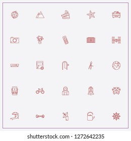 icon set about travel with keywords petrol station, cosmonaut and stall