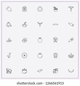 icon set about vegetables with keywords food processor, sausages and lunch