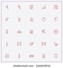 icon set about vintage with keywords microphone, bow with arrow and retro tape