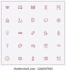 icon set about vintage with keywords book, compass and merry go round
