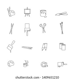 Icon set about visual arts