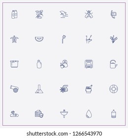 icon set about water with keywords tea pot, water flask and shampoo