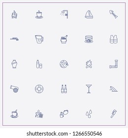 icon set about water with keywords tea pot, bath douche and sauna
