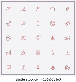 icon set about water with keywords camping tea pot, window cleaner and global warming