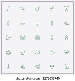 icon set about water with keywords lotus, music center and garden sprinkler