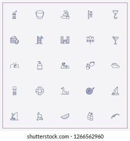 icon set about water with  swimming pool ladder, chemical flask and steamship
