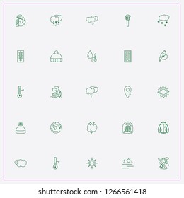 icon set about weather with keywords snow with rain cloud, rain cloud and snow jacket