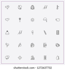 icon set about weather with keywords fog landscape, cloud and winter hat