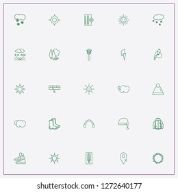 icon set about weather with keywords street lamp, bucket of water and hunting boots