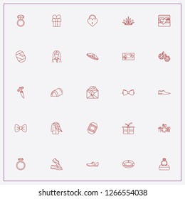 icon set about wedding with keywords invitation card, men shoe and arrow in heart