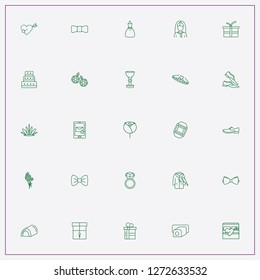icon set about wedding with keywords arrow in heart, rose and gift box