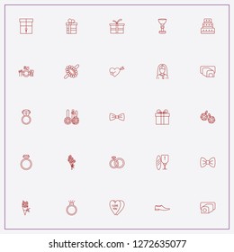 icon set about wedding with keywords i love you heart, table setting and wedding cake