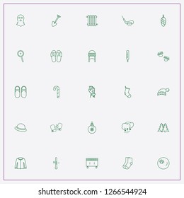 icon set about winter with keywords animal trace, oil radiator and thermometer