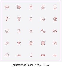 icon set about winter with keywords ski glass, lady boots and present