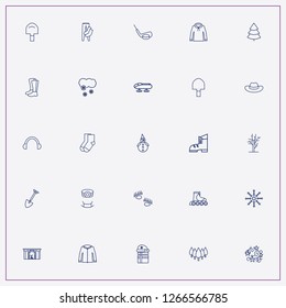 icon set about winter with keywords garlands, sledge and winter hat