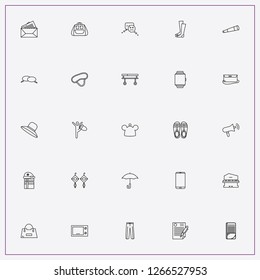 icon set about woman with keywords conversation, mail envelope and stretcher
