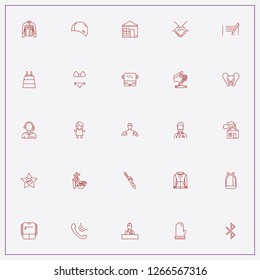 icon set about woman with keywords jacket, bag and patnership