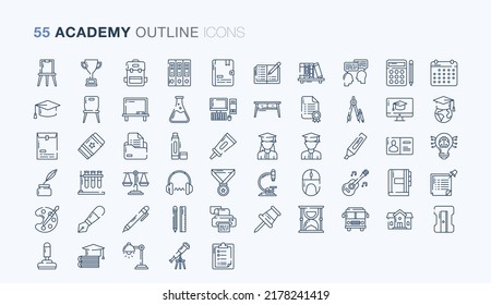 Icon Set of Academy School
