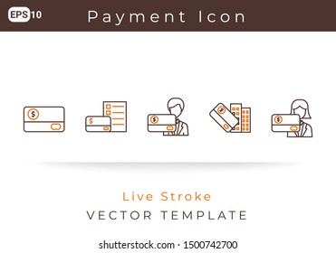 Icon Set Account Payment For Website, Infographic Element. Vector Illustration