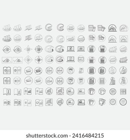 Icon set accounting illustrations logo vector