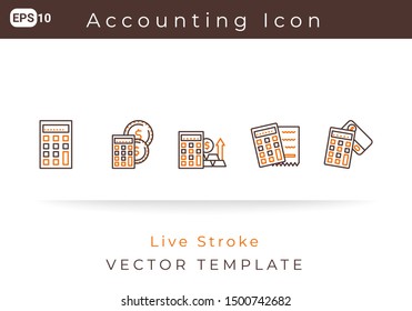 Icon Set Accounting For Website, Infographic Element. Vector Illustration